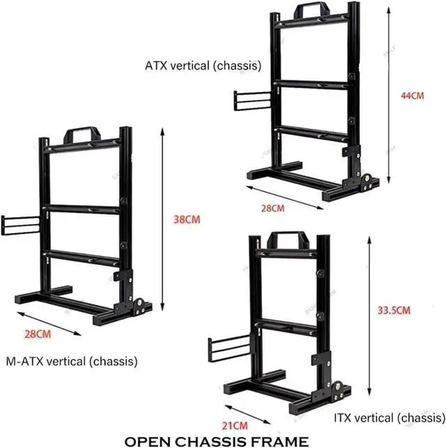 Main image of Computer Case DIY Gamer Cabinet ITX MATX ATX Chassis,Computer Case Open Frame Rack,MOD Cooling Desktop Gaming PC Cabinet Dynamic(Black M-ATX)