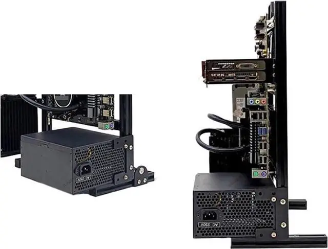 Alt view image 3 of 6 - Computer Case DIY Gamer Cabinet ITX MATX ATX Chassis,Computer Case Open Frame Rack,MOD Cooling Desktop Gaming PC Cabinet Dynamic(Black M-ATX)