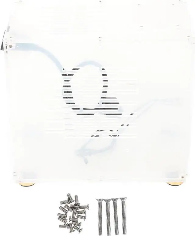 Alt view image 5 of 7 - Mini ITX Case, Micro ITX Case Clear Acrylic Small Form Factor PC Case 360 Degrees Open Hollow Cooling DIY Mini ITX Computer Gaming Case for Desktop PC 100240V
