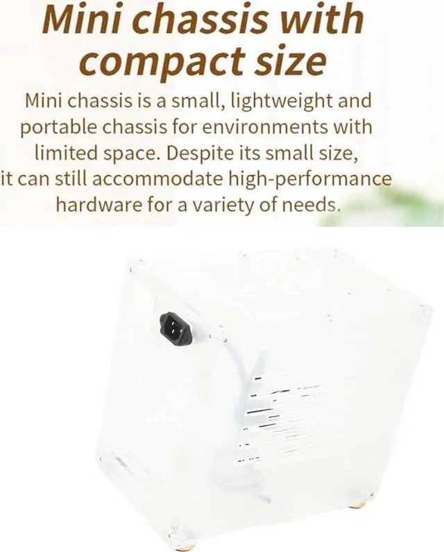 Alt view image 7 of 7 - Mini ITX Case, Micro ITX Case Clear Acrylic Small Form Factor PC Case 360 Degrees Open Hollow Cooling DIY Mini ITX Computer Gaming Case for Desktop PC 100240V