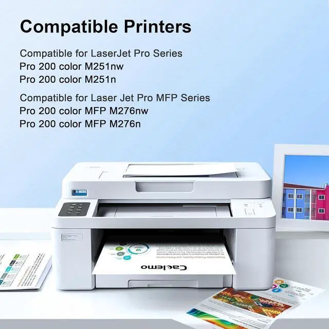 Alt view image 5 of 6 - 131X 131A Toner Cartridge 4 Pack M276nw Toner Cartridge Replacement 131X 131A CF210X Toner Compatible with Laseret Pro 200 Color M251nw Toner, Pro 200 Color MFP M276nw M276n M251n Printer