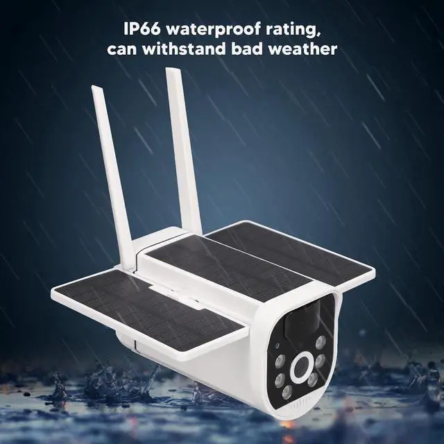 Alt view image 2 of 7 - BBAUER Solar Security Camera, Waterproof ABS Housing 6 LEDs Security Camera PIR Motion Detection Night Vision for Garden