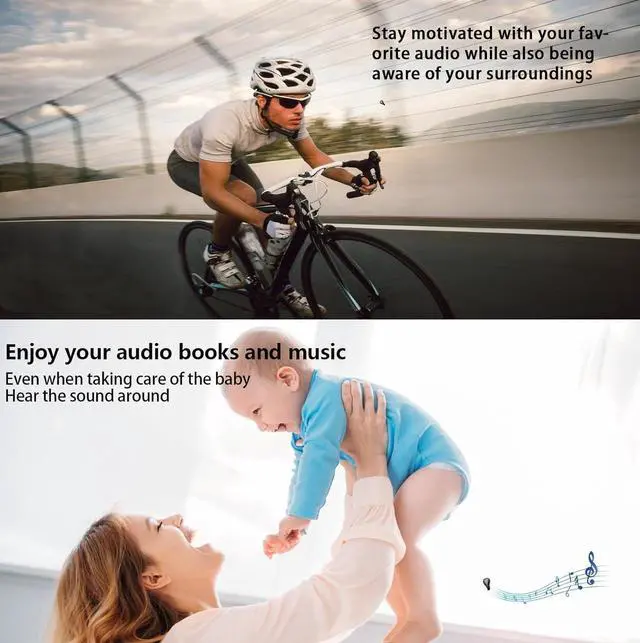 Alt view image 2 of 7 - Bone Conduction Earbuds Head Set Wireless Bluetooth Ear Clip Bone Conduction Headphones Headset Earclip Earphones Induction Earphones Bone Conducting Clip On Headphones Open Ear Earbuds Clip On