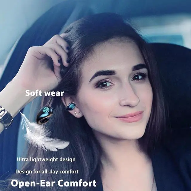 Alt view image 5 of 7 - Bone Conduction Earbuds Head Set Wireless Bluetooth Ear Clip Bone Conduction Headphones Headset Earclip Earphones Induction Earphones Bone Conducting Clip On Headphones Open Ear Earbuds Clip On