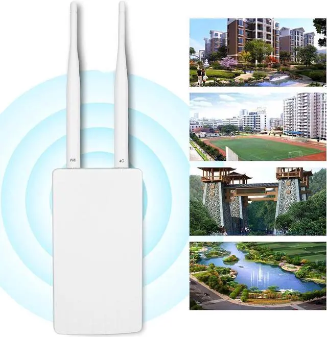 Alt view image 7 of 7 - 4G Outdoor CPE WiFi Router, 4G LTE CPE SIM Card WiFi Router, 4G LTE CPE Router with 3FF Micro SIM Card, Unlocked 4G WiFi Router with External Antennas (US)