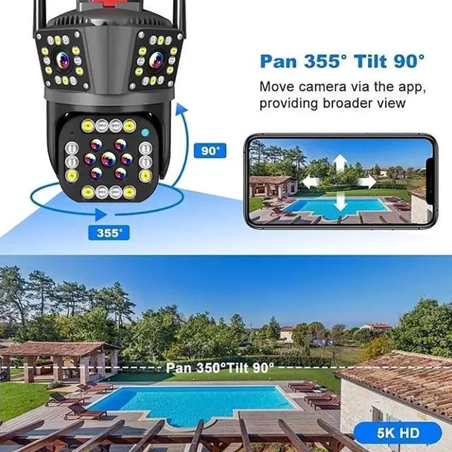 Main image of Davitech Camara De Seguridad, Outdoor Waterproof Wireless WiFi Hd Security Camera, 3/4 Lens Security Camera, Mini Hd WiFi Security Camera, Color Night Vision