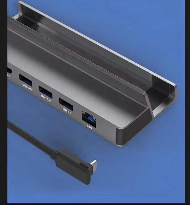 Alt view image 3 of 3 - Docking Station for Steam Deck/ROG Ally X/Legion Go/Claw, 6-in-1 Steam Deck Dock with HDMI 4K@60Hz, Giga-bit Ethernet, 3 USB-A 3.0 and 100W Charge, Compatible with Steam Deck OLED