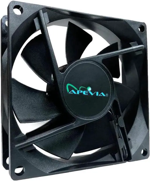 Alt view image 3 of 4 - Apevia AF58S-BK 80mm 4pin Molex + 3pin Motherboard Silent Black Case Fan - Connect to Power Supply or Motherboard (5-pk)