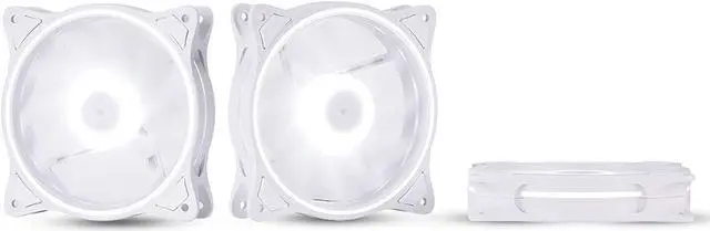 Main image of 120mm Computer PC Cooling Fan White LED Game Case Cooler Fan Quiet 12V Computer PC Fan with Triple Light Loop 3-Pack