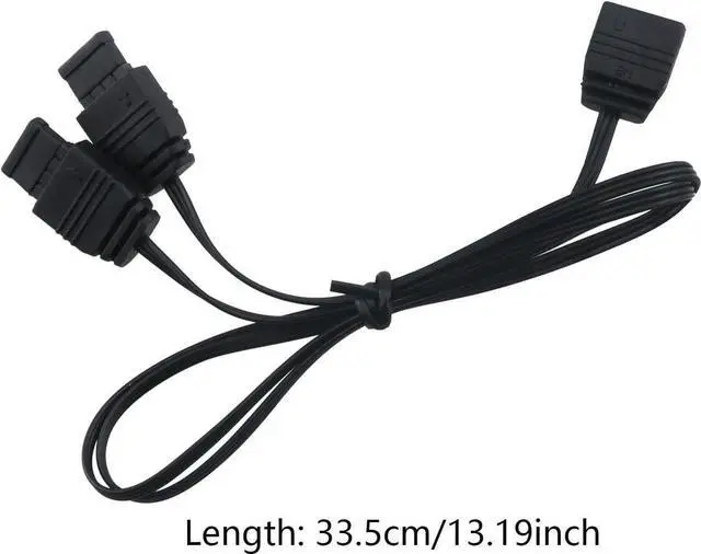 Alt view image 2 of 4 - ARGB Splitter Cable ZCZQC 33.5cm/13.19inch 5V 1 Female to 2 Male 3 Pin ARGB Extension Cable for Computer Chassis, CPU Cooler and 5v ARGB Fan