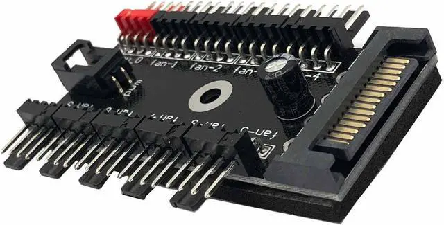 Alt view image 2 of 5 - 1-Pack 10 Way 4Pin PWM PC Fan Hub with Cable Computer Cooling Fan Power Cable Extender PCB Adapter SATA 1 to 10 Multi Way Splitter