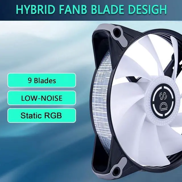Alt view image 5 of 7 - DS RGB Fans 120mm 6 Pack Case Cooling LED Fans for White Black PC Case, CPU Cooler and Radiators System (DK Series)