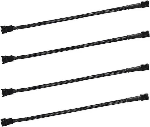 Main image of 4-Pin PWM Fan Splitter Cable11.8 Sleeved Braided Adapter Computer PC Fan Power Extension Cable Converter for Computer ATX Case 3-Pin/4-Pin Cooling Fan Cable (Case Male to Female) (4-Pack)