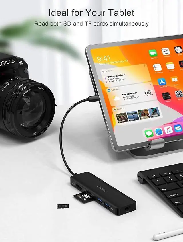 Alt view image 4 of 7 - USB C Hub HDMI PD Adapter for MacBook Air/Pro, Surface Pro 7/8, XPS and More, Dockteck 6-in-1 Type C Hub with 4K 60Hz, 100W PD, SD & microSD Card Reader, 2 USB 3.0 Data 5Gbps