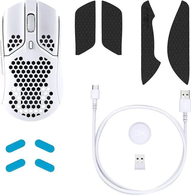 Alt view image 2 of 7 - HyperX Pulsefire Haste Gaming Mouse Ultra Lightweight, 62g, 100 Hour Battery Life, 2.4Ghz Wireless, Honeycomb Shell, Hex Design, Up to 16000 DPI, 6 Programmable Buttons White