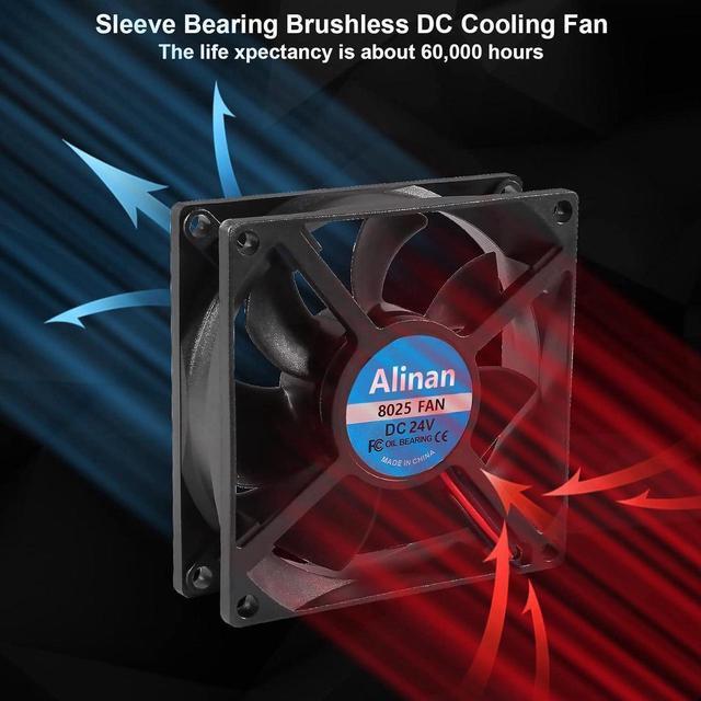 Main image of 4pcs 8025 24V Fan 80x80x25mm 2-pin Sleeve Bearing Brushless DC Cooling Fan 3D Printer Cooling Fan Computer Fan