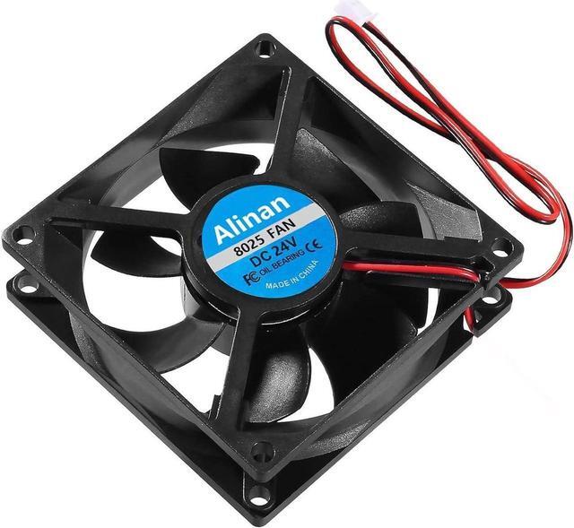 Alt view image 7 of 7 - 4pcs 8025 24V Fan 80x80x25mm 2-pin Sleeve Bearing Brushless DC Cooling Fan 3D Printer Cooling Fan Computer Fan