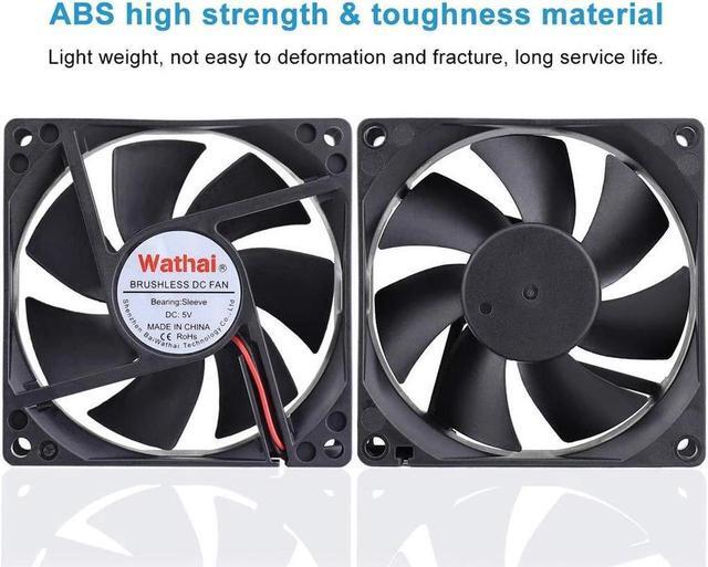 Alt view image 5 of 7 - Wathai 80mm x 80mm x 25mm USB Fan 5V for Computer Laptop Router DVR Xbox Cooling 2 Packs