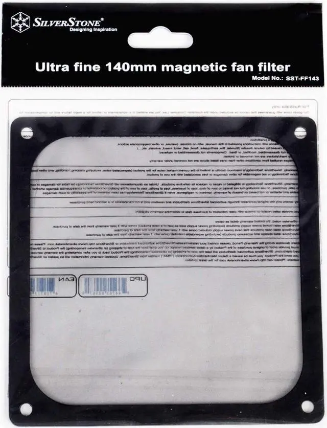 Alt view image 7 of 7 - Silverstone FF143 Black Ultra Fine Fan Filter with Magnet for 140mm Case Fans, SST-FF143B
