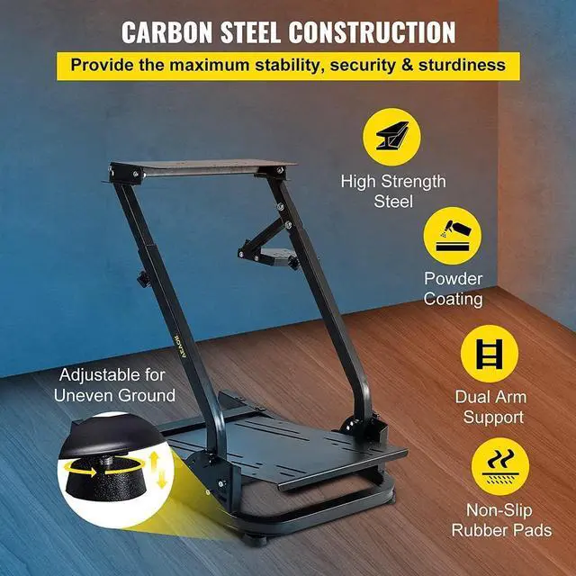 Alt view image 7 of 7 - VEVOR G920 Racing Steering Wheel Stand Shifter Mount fit for Mainstream Brands Gaming Wheel Stand Wheel Pedals NOT Included Racing Wheel Stand