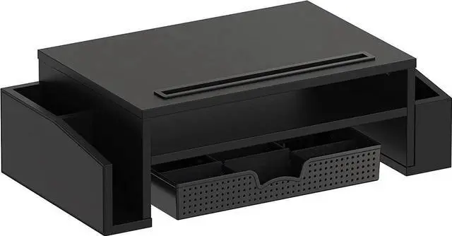 Alt view image 6 of 6 - Simple Houseware Desk Monitor Stand Riser with Adjustable Organizer tray, Black