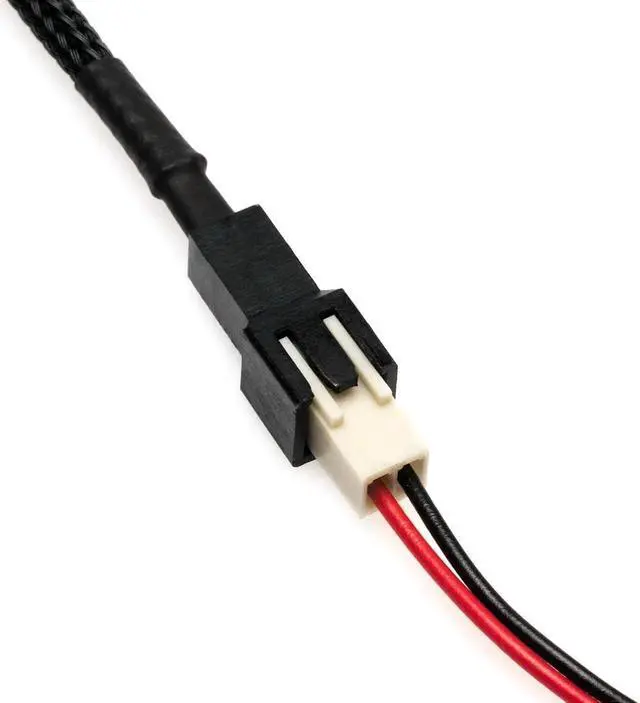 Alt view image 2 of 4 - CRJ 2-Pin Male Fan to Standard 3-Pin PC Fan Adapter Cable 2-Pack