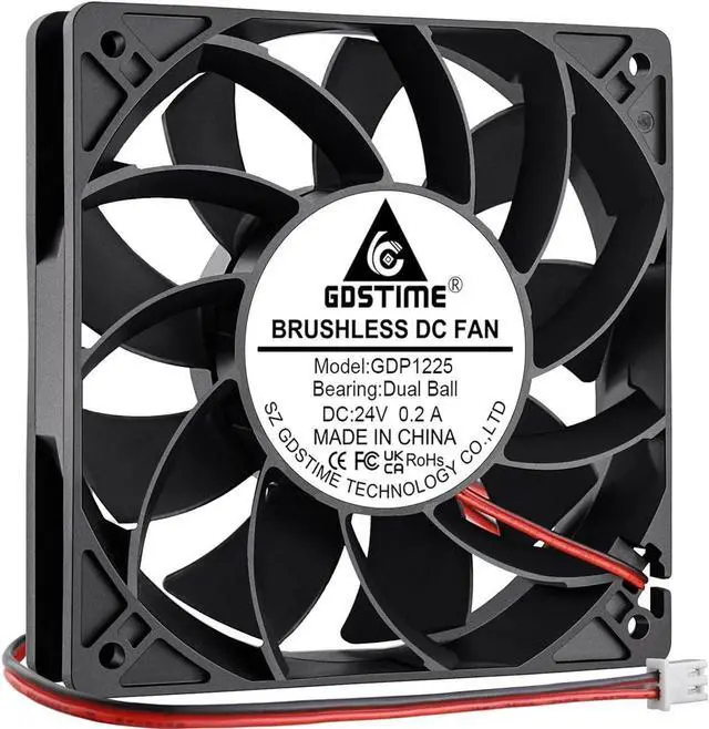 Main image of GDSTIME 24V DC Brushless Cooling Fan, 120mm Case Fan, Dual Ball Bearings 120mm x 120mm x 25mm Cooler Fan