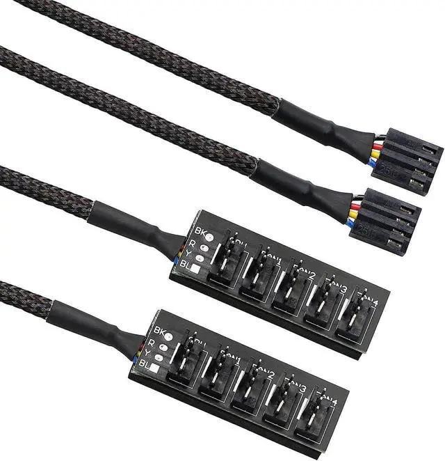 Alt view image 3 of 7 - CERRXIAN 4 Pin PWM Fan Hub Splitter Power Supply Cable 1 to 5 Way PC CPU Cooling Case Fan Power Extension Cable for ATX Computer Case 4-Pin & 3-Pin Cooling Fans(14.8inch)(2-Pack)