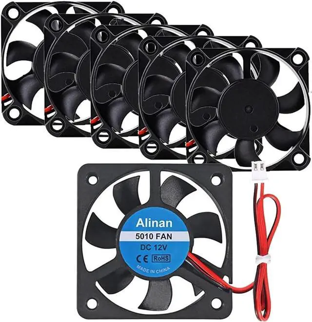 Main image of 6pcs 5010 12V Sleeve Bearing Cooling Fan 50mm Silent Cooling DC 12V 0.08A Silent Quiet DC Brushless Cooling Fan 3D Printer Cooling Fan with 2Pin Wire
