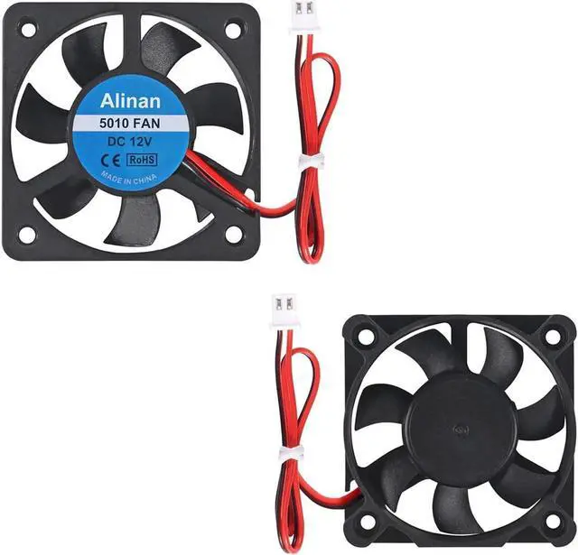 Alt view image 7 of 7 - 6pcs 5010 12V Sleeve Bearing Cooling Fan 50mm Silent Cooling DC 12V 0.08A Silent Quiet DC Brushless Cooling Fan 3D Printer Cooling Fan with 2Pin Wire