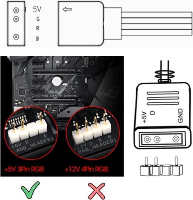 Alt view image 5 of 6 - 2-Pack 1-to-1 ARGB Extension Cable, White 5V 3-Pin Female to Female ARGB Addressable RGB Adapter Cable, ARGB LED Sync Cable for Extend PC Computer ARGB Fans Or ARGB LED Lights, 11.8 Inches