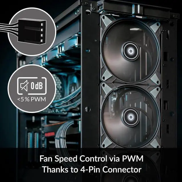 Alt view image 4 of 7 - ARCTIC P14 Max - PC Fan, High-Performance 140 mm Case Fan, PWM Controlled 400-2800 RPM, Optimised for Static Pressure, 0dB Mode - Black