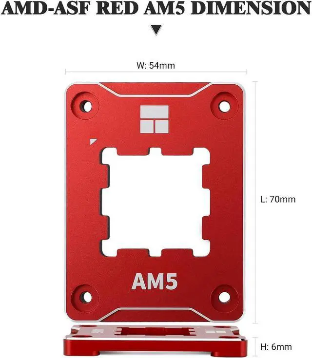 Alt view image 6 of 7 - AM5 CPU Secure Frame,CPU Anti-Bend Fixing Frame, CPU Correction Retainer, AM5 Aluminum Alloy Fixing Bracket, CPU Optical Fit Adhesive Adhesive Mounter, CPU Cooler Standard,Red