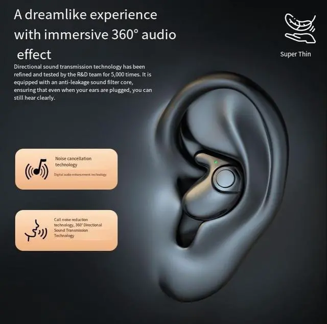 Alt view image 2 of 4 - The new Bluetooth headphones MD558-A are thin, light, mini, compact, noise-cancelling, digital display and long-lasting battery life