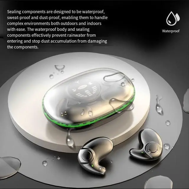 Alt view image 3 of 4 - The new Bluetooth headphones MD558-A are thin, light, mini, compact, noise-cancelling, digital display and long-lasting battery life