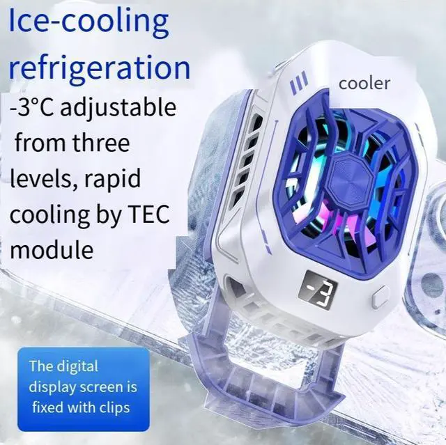 Alt view image 2 of 4 - The 2025 new live-streaming mobile phone cooler, a back-clip-type mobile game cooling and temperature reduction wonder, is a semiconductor heat dissipation device