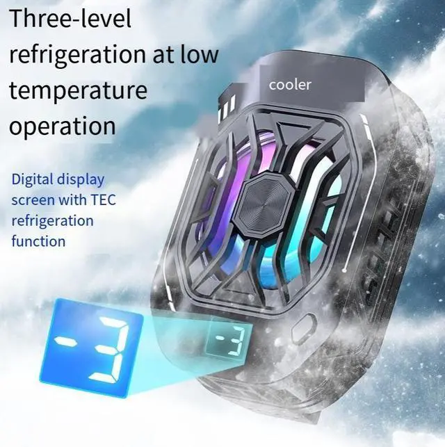 Alt view image 3 of 4 - The 2025 new live-streaming mobile phone cooler, a back-clip-type mobile game cooling and temperature reduction wonder, is a semiconductor heat dissipation device