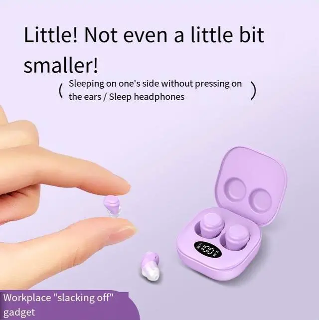 Alt view image 3 of 4 - The new 2025 wireless high-quality earbud sleep Bluetooth headphones are painless when worn on the side for a long time. They are mini, compact and noise-canceling