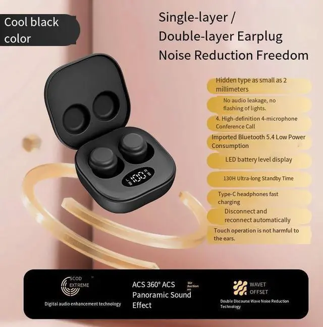 Alt view image 4 of 4 - The new 2025 wireless high-quality earbud sleep Bluetooth headphones are painless when worn on the side for a long time. They are mini, compact and noise-canceling