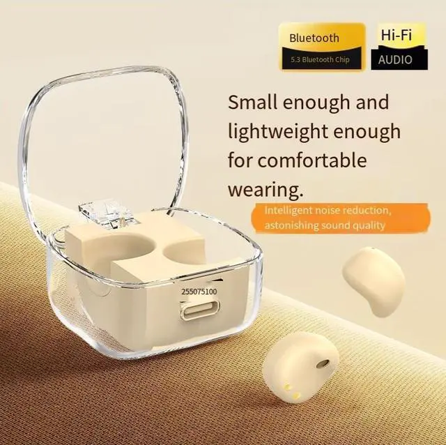 Alt view image 2 of 4 - The new private model sleep Bluetooth headphones, mini gemstone, are invisible, compact and seamless to wear, with high-quality sound and intelligent noise cancellation