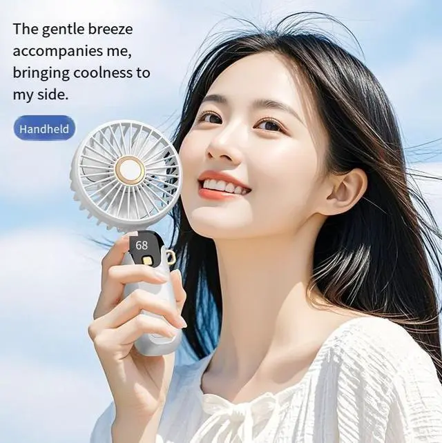 Alt view image 2 of 4 - 2025 New handheld folding mini fan, mini mini cooling air conditioner, office desktop electric fan, portable