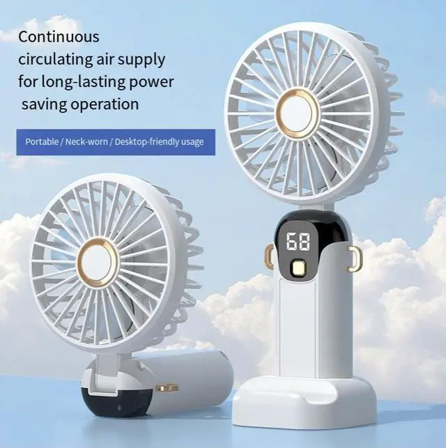 Alt view image 3 of 4 - 2025 New handheld folding mini fan, mini mini cooling air conditioner, office desktop electric fan, portable
