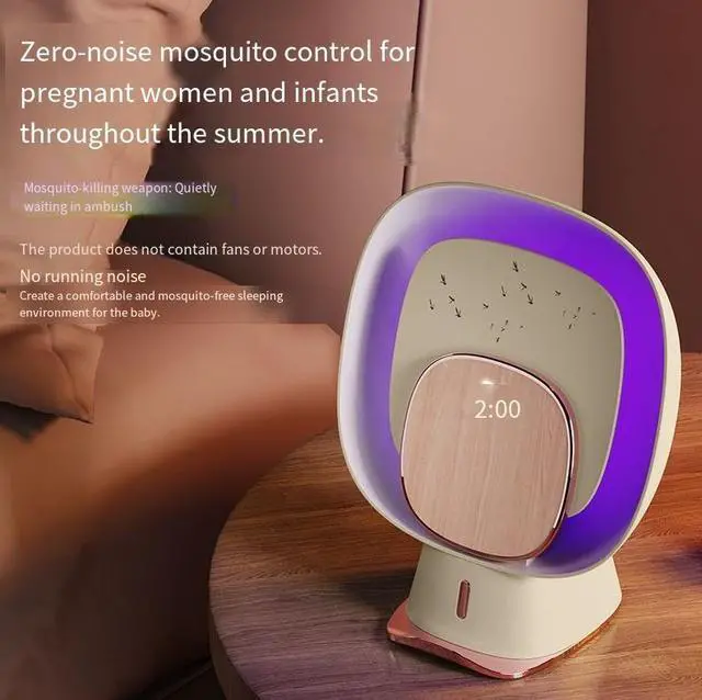Alt view image 2 of 4 - New Radar multi-functional mosquito killer lamp, wireless charger, mosquito killer lamp, purple light mosquito attraction, digital display clock, mobile phone stand
