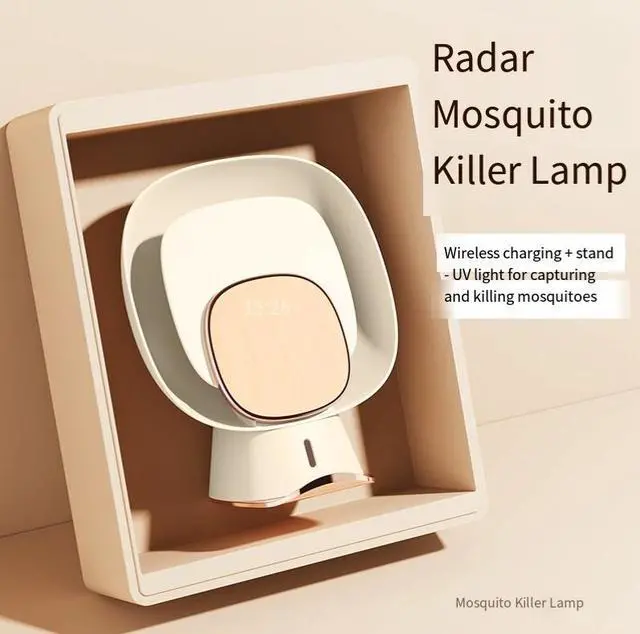 Alt view image 3 of 4 - New Radar multi-functional mosquito killer lamp, wireless charger, mosquito killer lamp, purple light mosquito attraction, digital display clock, mobile phone stand
