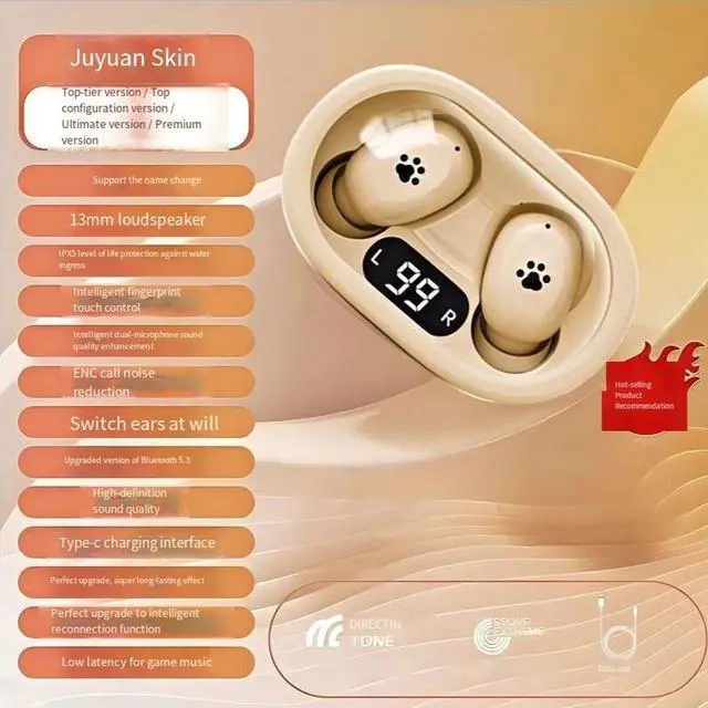 Alt view image 3 of 4 - The 2025 new mini wireless cute in-ear Bluetooth headphones E8S feature long battery life and noise reduction, making them compatible with mobile phones