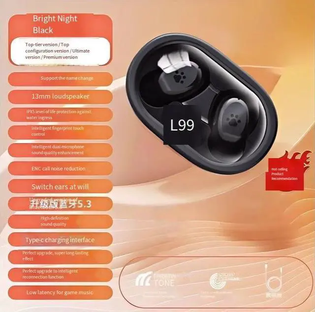 Alt view image 4 of 4 - The 2025 new mini wireless cute in-ear Bluetooth headphones E8S feature long battery life and noise reduction, making them compatible with mobile phones