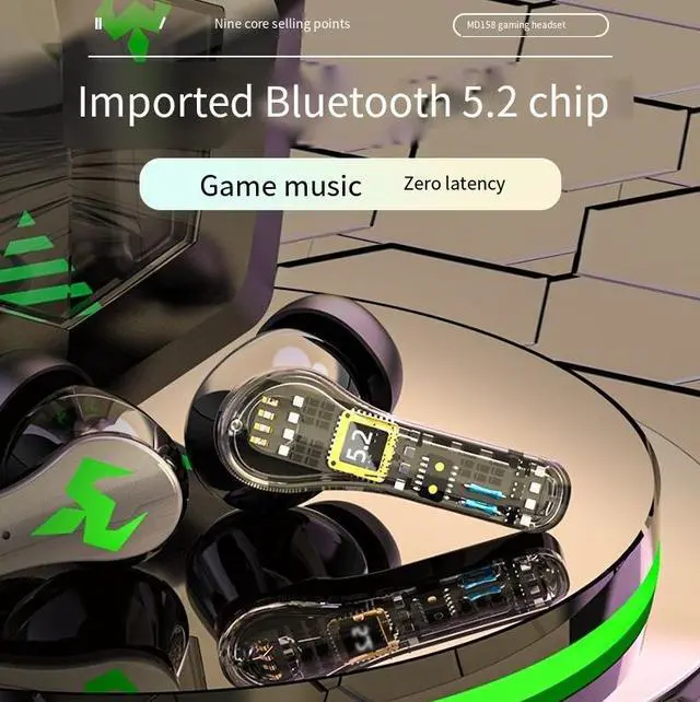 Alt view image 4 of 4 - The n35 Chinese and English Game Bluetooth Headset features a dual-mode true wireless design. It can switch between music and games and has an extremely long battery life