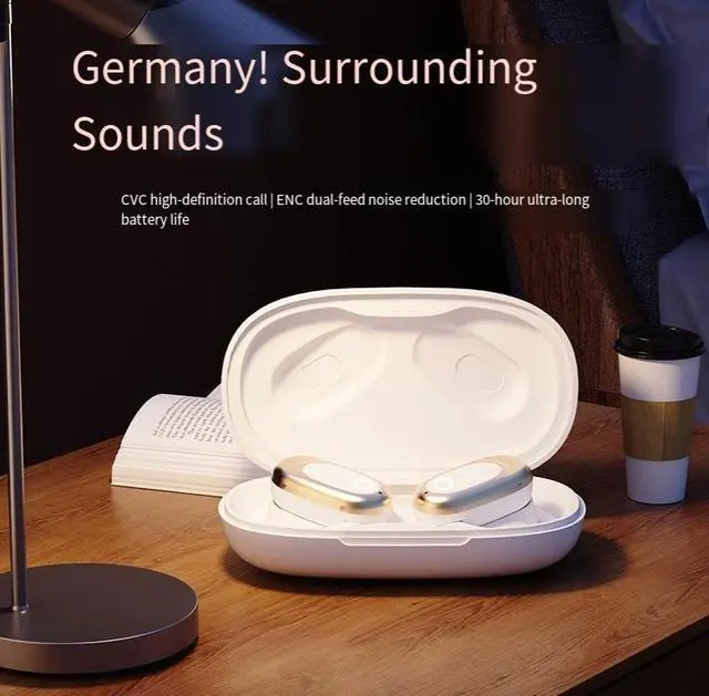 Alt view image 2 of 4 - Wholesale of the new cross-border OWS wireless Bluetooth headphones with ultra-long battery life, non-in-ear, rotatable and hanging ear style, and high sound quality