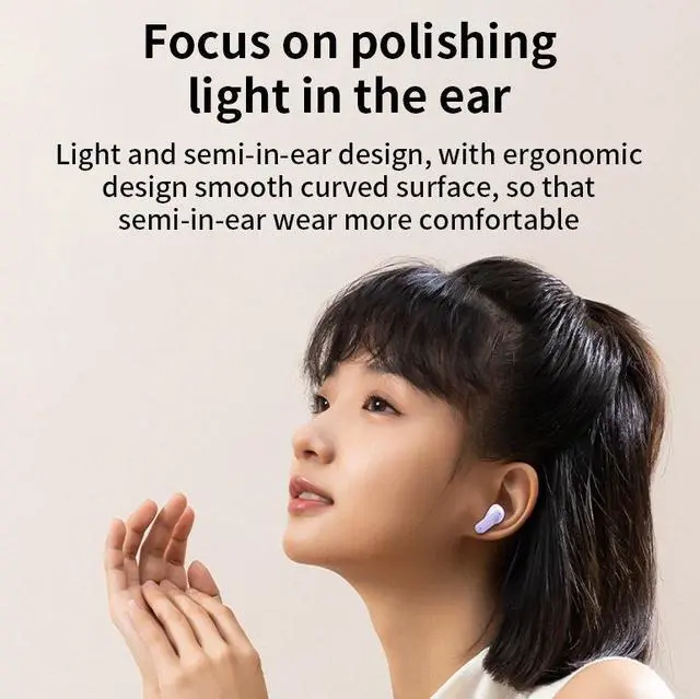 Alt view image 3 of 4 - Private model TWS Bluetooth headphones H68 cross-border new ENC dual-microphone noise-cancelling digital display ultra-long battery life in-ear digital display