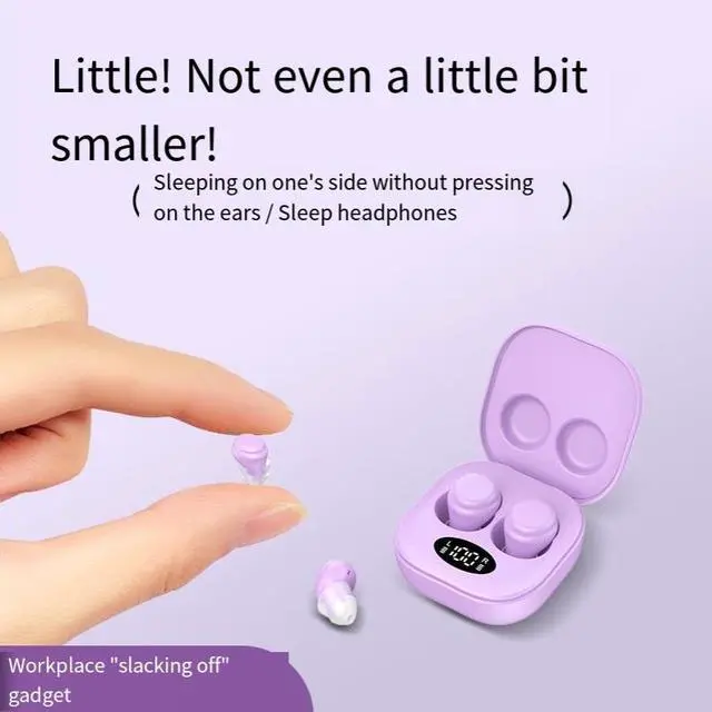 Alt view image 3 of 4 - The new 2024 wireless high-quality earbud sleep Bluetooth headphones are painless when worn on the side for a long time. They are mini, compact and noise-canceling